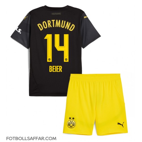 Borussia Dortmund Maximilian Beier #14 Bortadräkt Barn 2024-25 Kortärmad (+ Korta byxor)